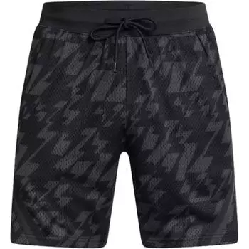 Under Armour Curry Sig Color Block Full Print Design Versatile Breathable Lace-Up Mid-Rise Shorts Men Shorts Black 1387094-001 M