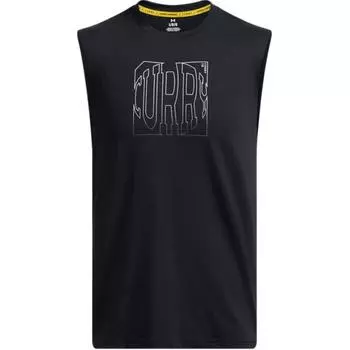 Under Armour Curry Simple Letter Comfortable Breathable Sports Vest Men Vests Black 1387099-001 S