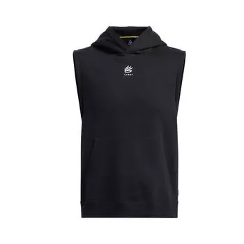 Under Armour Curry Splash Sleeveless Fashion Versatile Hooded Sweatshirt Men sweatshirt Black White 1389483-001 3XL