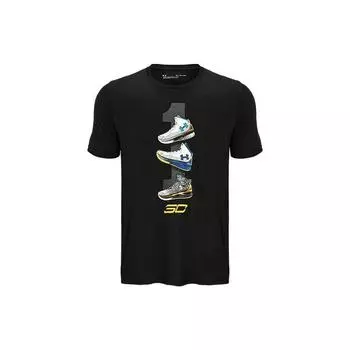 Under Armour Curry Splash Sports Crew Neck Short Sleeve T Shirt Men Tops Black 1371280-001 M