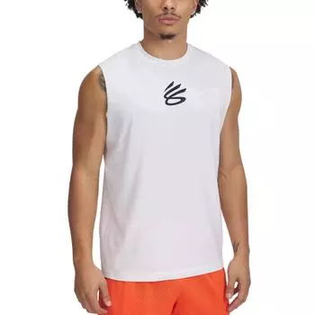 Under Armour Curry Удобная Стильная Простая Однотонная Универсальная Майка Мужские Топы Белый 1390352-100 XL