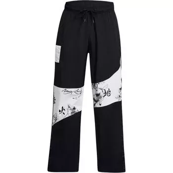 Under Armour Curry X Bruce Lee Collaboration SS24 Весенняя коллекция Цветные блоки Печатные водонепроницаемые мятые длинные спортивные повседневные брюки 1382884-001 M