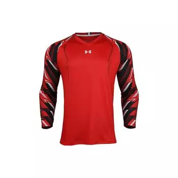 Under Armour Цветной блок логотип бренда печать быстросохнущая фитнес-тренировка длинный рукав футболка мужские топы красный 21500538-600 XXXL
