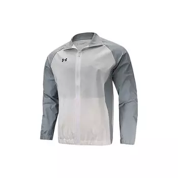 Under Armour Цветной блок логотип принт тканая ретро спортивная куртка стойка воротник мужская куртка белая 22500402-100 M