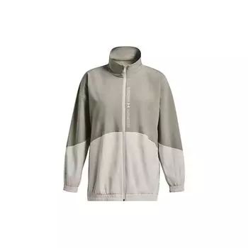 Under Armour Цветные блоки тканые полноразмерные молнии тренировочные ретро спортивные куртки женские куртки зеленые 1369890-504 M