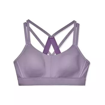 Under Armour Dfo Heatgear® Logo Print Color Block Medium Intensity Sports Bra Women underwear Purple 1362370-554 XS