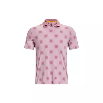 Under Armour Diamond Print All Over Short Sleeve Polo Shirt Men Polo Shirts Pink 1379734-697 L