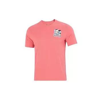Under Armour Dopamine Seawater Pattern Sports Casual Letter Round Neck Short Sleeve T-Shirt Men Tops Pink 1361679-873 M
