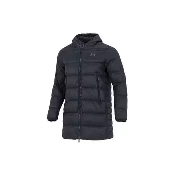 Under Armour Down Parka Повседневная однотонная пуховая куртка средней длины с капюшоном Мужская верхняя одежда Черный 1373663-001 XL