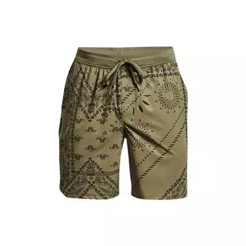 Under Armour Два в одном, прямые шорты с геометрическим узором, мужские шорты, зеленые 1370030-361 L