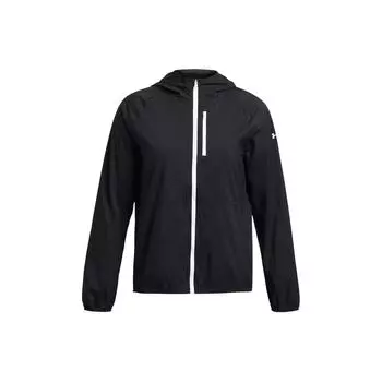 Under Armour Дышащая куртка с капюшоном и длинным рукавом с логотипом, женская куртка, черная 1381881-001 L