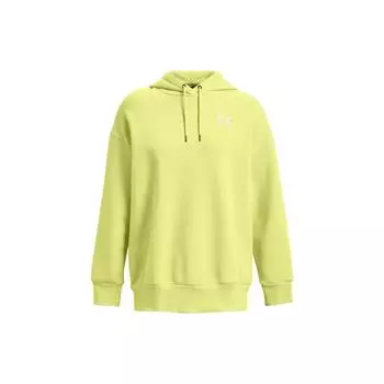 Under Armour Essential Solid Color Casual Loose Fit Hooded Long Sleeve Sweatshirt Women sweatshirt Lime-Green 1379495-743 L