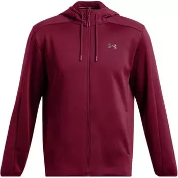 Under Armour Essential Solid Color Comfortable Breathable Soft Loose Hooded Jacket Men Jackets Red 1378824-625 2XL