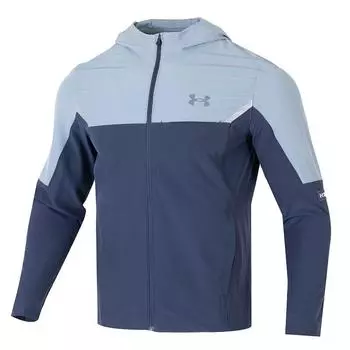 Under Armour Fashion Woven Quick-Dry Casual Hooded Jacket Men jackets Blue 1389255-044 XL