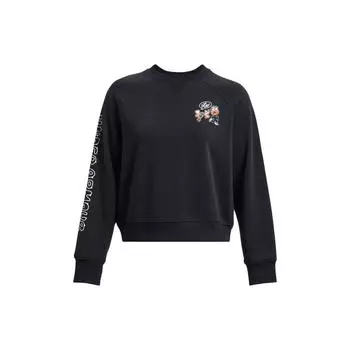 Under Armour Приталенная толстовка с длинным рукавом и принтом букв, женские топы, черный цвет 1379833-001 M