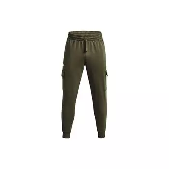 Under Armour Флисовые брюки-карго Rival с теплой флисовой подкладкой и эластичными манжетами, мужские брюки, зеленые 1382134-390 XL