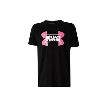 Under Armour Футболка Attitude Logo Print Training с круглым вырезом и коротким рукавом, мужская футболка, черная 1362839-001 M