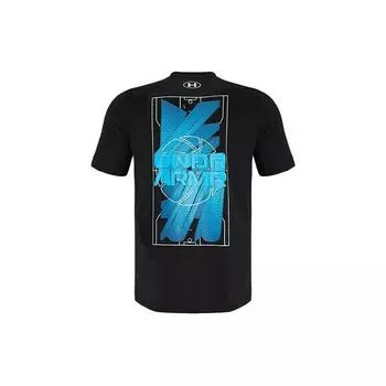 Under Armour Футболка баскетбольная спортивная с графическим принтом и круглым вырезом, свободная, мужская, черная 1356860-001 L