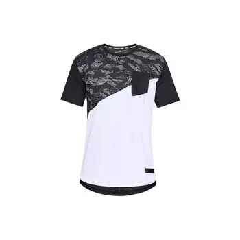 Under Armour Футболка баскетбольная спортивная SC30 Cross Court Curry с круглым вырезом и коротким рукавом для мужчин, цвет черный, белый 1317418-001 L
