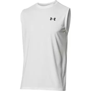 Under Armour Футболка без рукавов с сплошным логотипом и круглым вырезом, быстросохнущая, мужская, белая 1367452-100 XXL