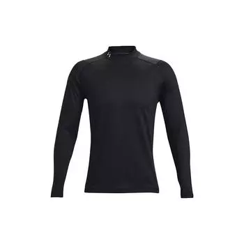 Under Armour Футболка ColdGear® Golf Printed Mock Neck Slim Fit с длинным рукавом для мужчин, черная 1366269-001 XXL