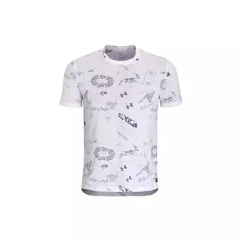 Under Armour Футболка для бега Run Laa All Over Print, мужская, белая 1379301-100 XXL
