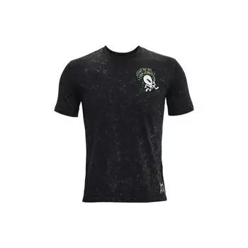 Under Armour Футболка для бега с круглым вырезом и принтом «Tie-Dye» с мультяшными буквами, черная, для мужчин 1361481-001 XXXL