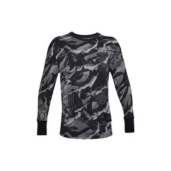 Under Armour Футболка для тренировок и отдыха с растительным принтом, мужская, черная 1356874-001 L