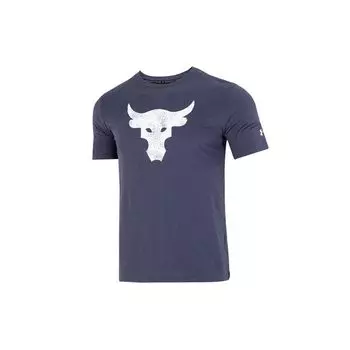 Under Armour Футболка для тренировок Project Rock Brahma Bull с графическим принтом и круглым вырезом, мужские топы, темно-синие 1361733-558 L