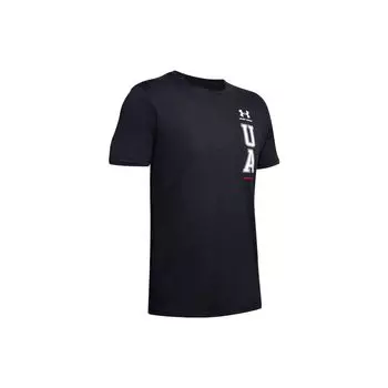 Under Armour Футболка для тренировок с принтом букв и логотипа, дышащая, мужская, черная 1352043-001 L