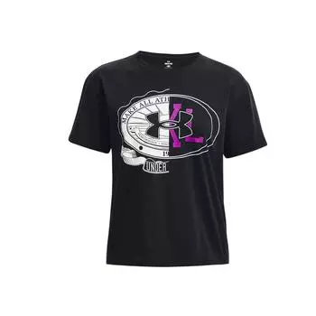Under Armour Футболка для тренировок с принтом логотипа Make All, женская, черная 1379390-001 XS