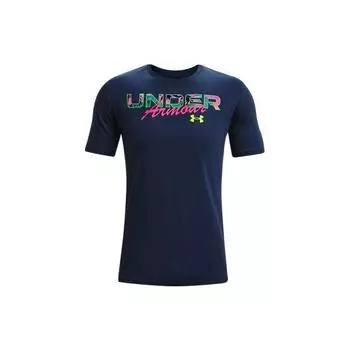 Under Armour Футболка Island Waves с коротким рукавом для тренировок и бега, дышащая, мужская, темно-синяя, 1366452-408 XXL