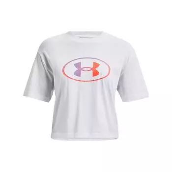 Under Armour Футболка Live Novelty с круглым вырезом и коротким рукавом, женские топы, белая 1369881-100 L