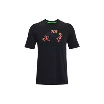 Under Armour Футболка мужская Curry Elmo Dribble Fun Pattern Sports с круглым вырезом, черная 1369625-001 XXL