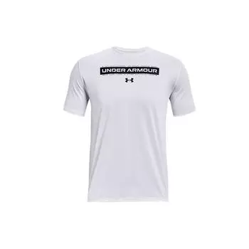 Under Armour Футболка мужская повседневная дышащая с круглым вырезом, легкая, с коротким рукавом, белая 1365216-100 XXL