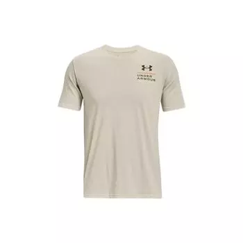 Under Armour Футболка мужская повседневная с принтом, дышащая, спортивная, с круглым вырезом, цвет лайм-белый 1370189-279 L
