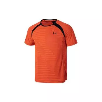 Under Armour Футболка мужская с коротким рукавом и круглым вырезом, дышащая, с цветными блоками для фитнеса, красная 1367535-296 XXL
