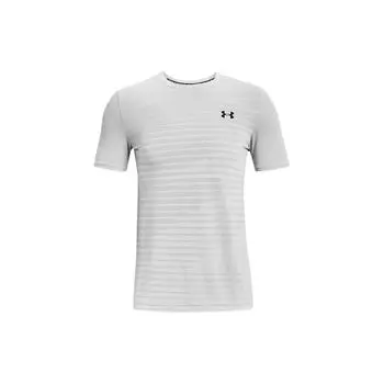 Under Armour Футболка мужская с коротким рукавом и круглым вырезом, в полоску, с логотипом, дымчато-серого цвета 1361133-014 XL