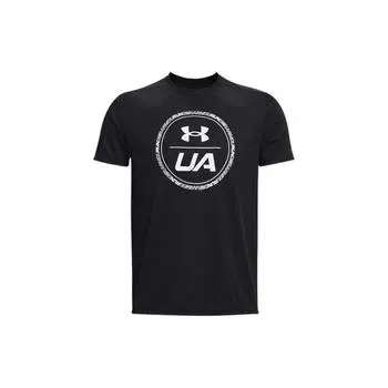 Under Armour Футболка мужская с коротким рукавом и дышащим круглым вырезом и логотипом, черная 1364874-001 M
