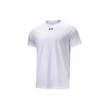 Under Armour Футболка мужская с логотипом в виде большой буквы, тисненая, спортивная, трикотажная, прямого кроя, с круглым вырезом, коротким рукавом, реглан, белая 22500518-100 M
