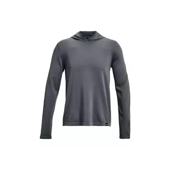 Under Armour Футболка мужская спортивная с капюшоном и длинным рукавом, с отверстием для большого пальца, персиково-серая 1375075-012 L