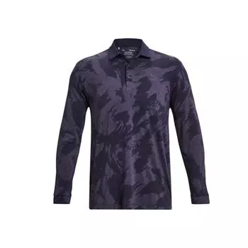 Under Armour Футболка-поло Playoff All Over Print Pattern Golf с длинным рукавом, мужская, темно-синяя 1379727-410 S