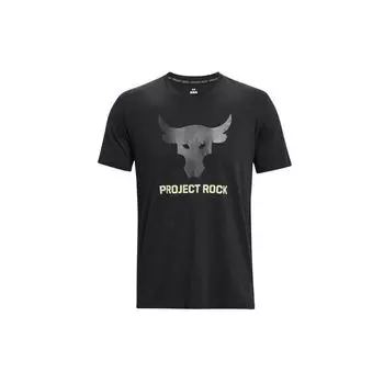 Under Armour Футболка Project Rock American Retro с логотипом и надписью «Legop Print», повседневная, спортивная, с круглым вырезом и коротким рукавом, мужская, черная 1380520-001 S