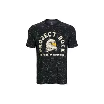 Under Armour Футболка Project Rock Johnson Series с принтом в виде животных, повседневная, с круглым вырезом и коротким рукавом, мужская, черная 1383220-001 2XL