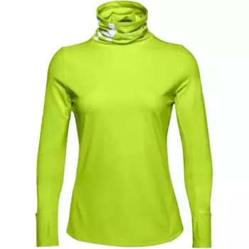Under Armour Футболка Qualifier ColdGear® Breathable High Neck Reflective Sports с длинным рукавом для бега, женская, зеленая 1356215-394 XS