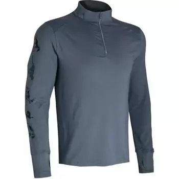 Under Armour Футболка Run LAA Letter Pattern Print 1/4 Zip Running Slim Fit Sports Stand Wool с длинным рукавом Футболка мужская серая 1379305-002 XL