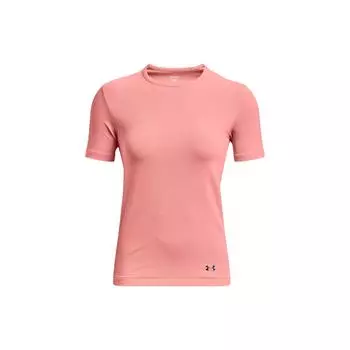 Under Armour Футболка Rush Series однотонная с круглым вырезом и коротким рукавом, женские топы Victoria-Pink 1373929-603 S