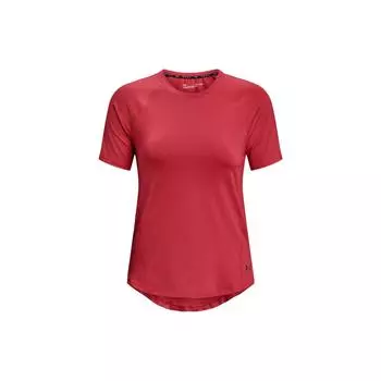 Under Armour Футболка Rush Solid Training с круглым вырезом и коротким рукавом, женские топы Chakra-Red 1368178-638 S