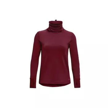 Under Armour Футболка с длинным рукавом и воротником-воронкой, женская, красная, 1365636-626 M
