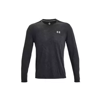 Under Armour Футболка с длинным рукавом и сплошным логотипом, цвет черный, для мужчин 1361610-001 S